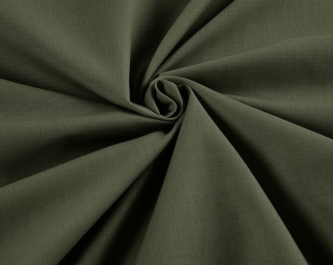 Olive - 58-59" Wide Premium Light Weight Poly Cotton Blend Broadcloth Fabric Sold By The Yard.