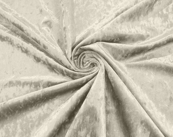 Ivory Stretch Crushed Velvet Fabric/58 Inches Wide/Cosplays.