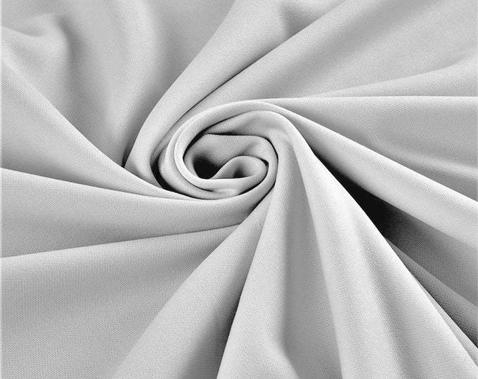 White Stretch Crepe Scuba Techno Knit Polyester Spandex Fabric for Bows, Top Knots, Head Wraps, Clothes, Costumes, Crafts