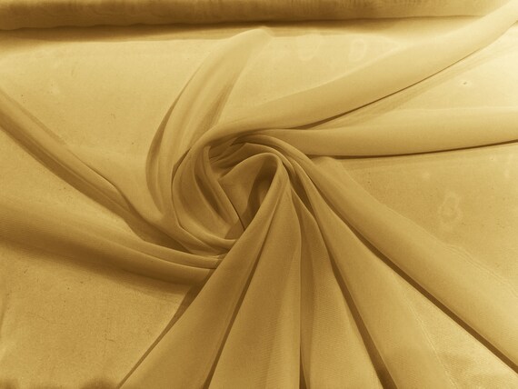 Chiffon gold fabric discount