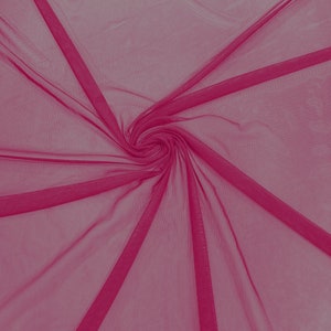 Fuchsia 58/60&quot; Wide Solid Stretch Power Mesh Fabric Nylon Spandex Sold By The Yard.