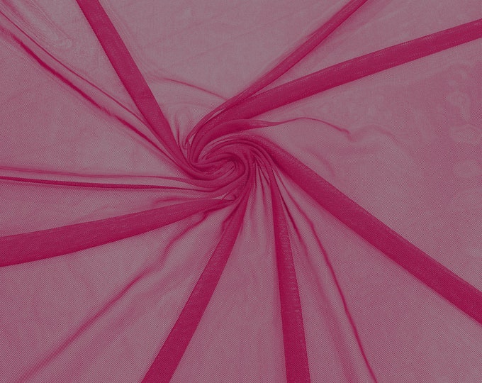 Fuchsia 58/60" Wide Solid Stretch Power Mesh Fabric Nylon Spandex Sold By The Yard.