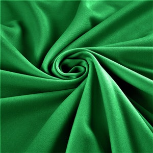 Kelly Green Stretch Crepe Scuba Techno Knit Polyester Spandex Fabric for Bows, Top Knots, Head Wraps, Clothes, Costumes, Crafts