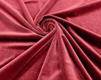 Salmon Coral Stretch Velvet Fabric 58" Wide| Apparel Costumes, Sold By The Yard