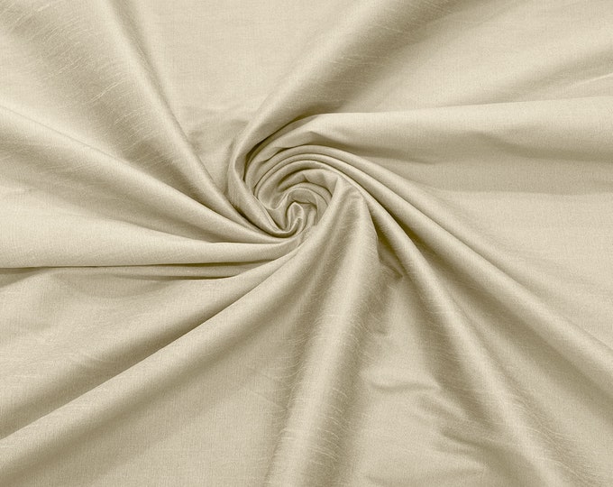 Ivory Polyester Dupioni Faux Silk Fabric/ 55” Wide/Wedding Fabric/Home Decor.