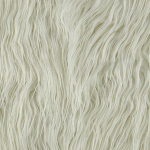 Mongolian Faux Fur Fabric by the Yard White