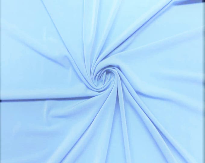 Sky Blue 58" Wide ITY Fabric Polyester Knit Jersey 2 Way  Stretch Spandex Sold By The Yard.