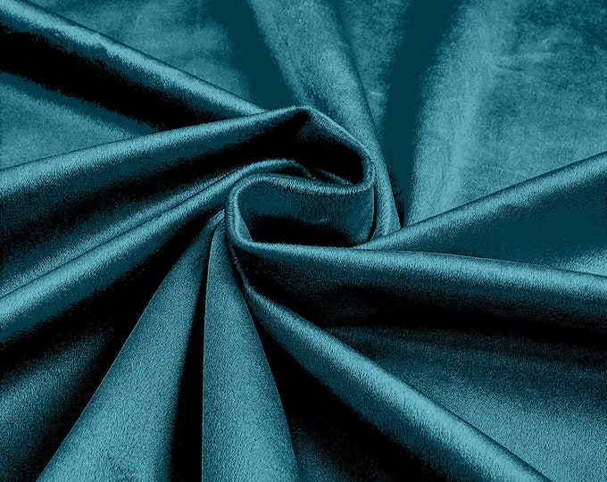 Aqua 58"/60Inches Wide Royal Velvet Upholstery Fabric. Sold By The Yard.