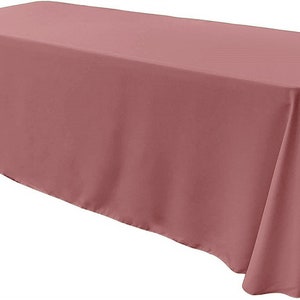 Dusty Rose - Rectangular Polyester Poplin Tablecloth Floor Length / Party supply