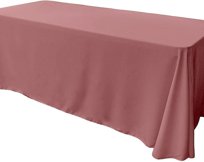 Dusty Rose - Rectangular Polyester Poplin Tablecloth Floor Length / Party supply