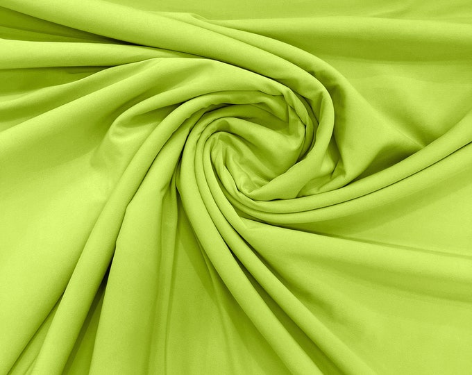 Lime Green 58" Wide ITY Fabric Polyester Knit Jersey 2 Way  Stretch Spandex Sold By The Yard.