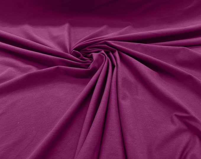 Magenta 58/60" Wide  Cotton Jersey Spandex Knit Blend 95% Cotton 5 percent Spandex/Stretch Fabric/Costume