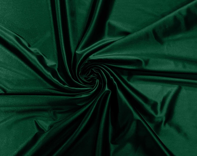 Hunter Green Heavy Shiny Satin Stretch Spandex Fabric/58 Inches Wide/Prom/Wedding/Cosplays.