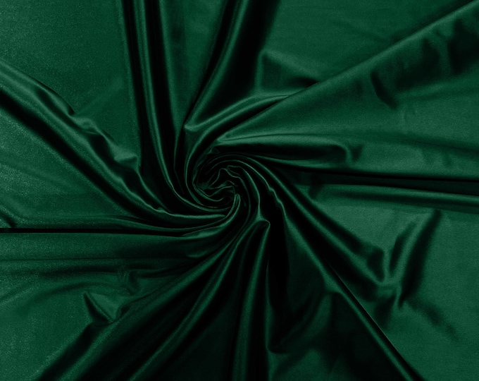 Hunter Green Heavy Shiny Satin Stretch Spandex Fabric/58 Inches Wide/Prom/Wedding/Cosplays.