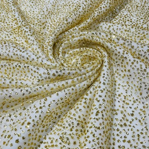 Gold Chunky tulle glitter fabric shimmer/ tulle glitter for dresses/ mesh glitter fabric/ costume fabric/ wholesale