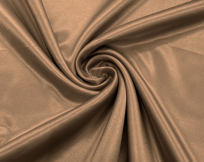 Cappuccino Crepe Back Satin Bridal Fabric Draper/Prom/Wedding/58" Inches Wide Japan Quality.
