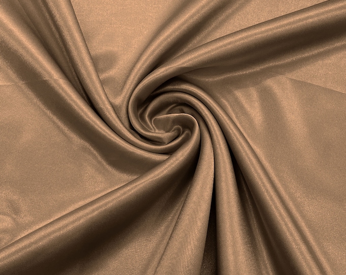 Cappuccino Crepe Back Satin Bridal Fabric Draper/Prom/Wedding/58" Inches Wide Japan Quality.