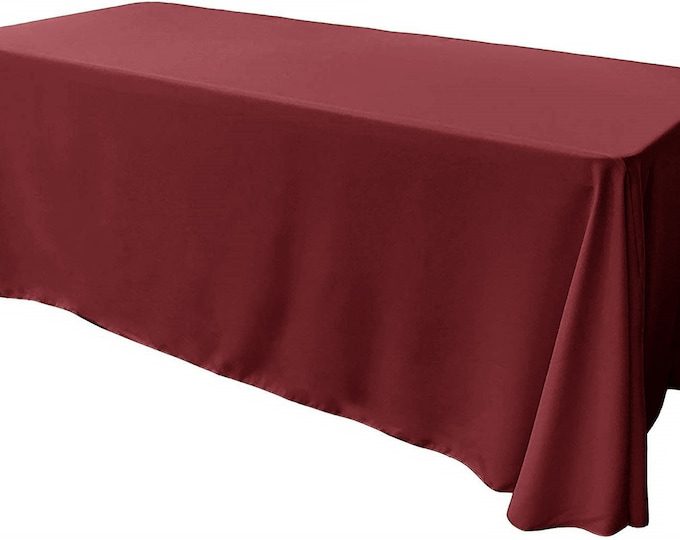 Cranberry - Rectangular Polyester Poplin Tablecloth Floor Length / Party supply