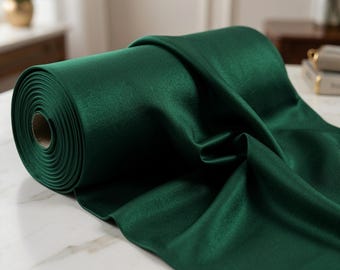 Forest Green Stretch Two Tone Taffeta Fabric by the Yard, 58” Wide Medium Weight Bridal Fabric for Wedding Gowns, Dresses & Formal Wear