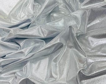 Silver/White Foggy Foil All Over Foil Metallic Nylon Spandex 4 Way Stretch/58" Wide