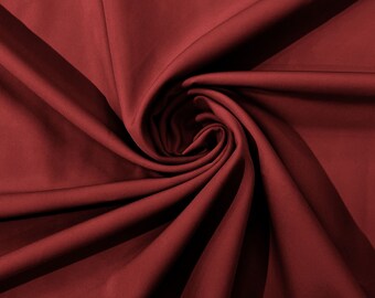 Burgundy Dull 4 Way Stretch Crepe Fabric/Medium Crepe-Bridal Fabric/Apparel Fabric/Polyester Crepe-Spandex/
