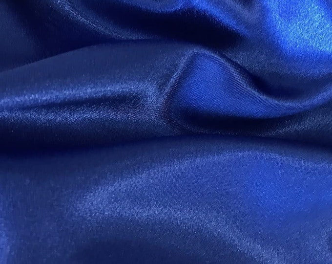 Royal Blue Crepe Back Satin Bridal Fabric Draper-Prom-wedding-nightgown- Soft 58"-60" Inches Sold by The Yard.