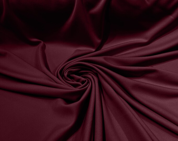 Burgundy 59/60" Wide 100% Polyester Wrinkle Free Stretch Double Knit Scuba Fabric/cosplay/costumes.
