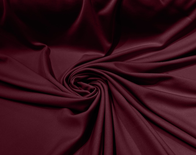 Burgundy 59/60" Wide 100% Polyester Wrinkle Free Stretch Double Knit Scuba Fabric/cosplay/costumes.