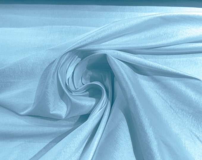 Baby Blue 58" Wide Medium Weight Stretch Two Tone Taffeta Fabric, Stretch Fabric For Bridal Dress Clothing Custom Wedding Gown, New Colors