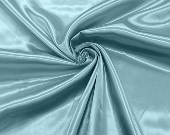 Baby Blue Shiny Charmeuse Satin Fabric for Wedding Dress/Crafts Costumes/58” Wide /Silky Satin