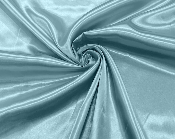 Baby Blue Shiny Charmeuse Satin Fabric for Wedding Dress/Crafts Costumes/58” Wide /Silky Satin