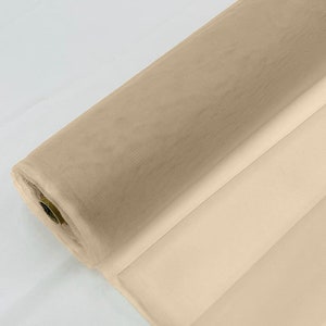 Tan - Bridal Mesh Tulle Netting Fabric / Sheer Mesh /58&quot; Wide / Sold by the Yard