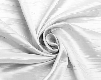 White Crushed Taffeta Fabric| 54" Wide| Tablecloth| Wedding Dresses| Decorative Apparel