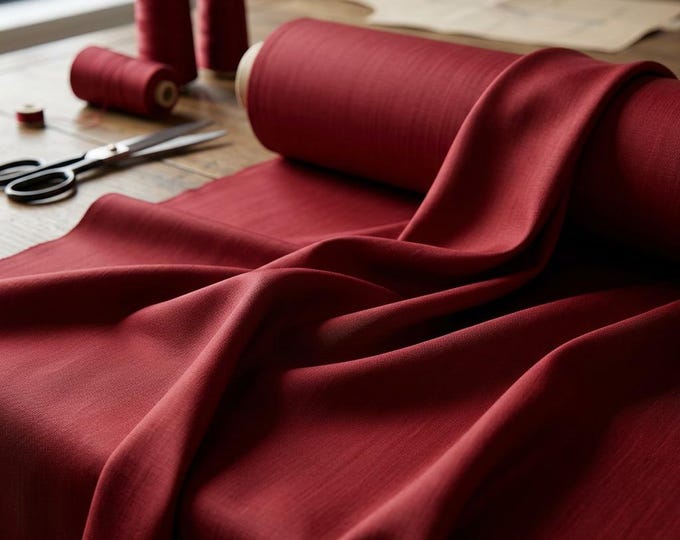 Cranberry Two Tone Taffeta Fabric 58" Wide – Medium Weight Stretch Material for Bridal Gown, Wedding Dress, Ballgown – Sold by Yard