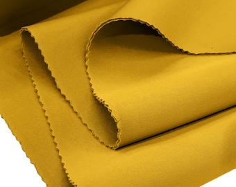 Mustard Neoprene Scuba Super Techno Fabric-2mm Thick-Solid Colors Collection-Sold by the Yard.