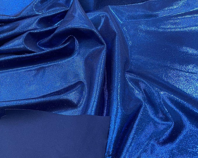 Dark Royal Blue Foggy Foil All Over Foil Metallic Nylon Spandex 4 Way Stretch/58" Wide