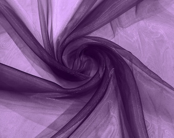 Light Purple 58/60" Wide 100% Polyester Soft Light Weight, Sheer, See Through Crystal Organza Fabric/Cosplay Costumes, Skirts.