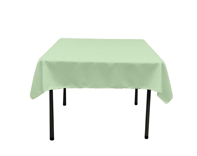 Mint Square Polyester Poplin Table Overlay - Diamond. Choose Size Below