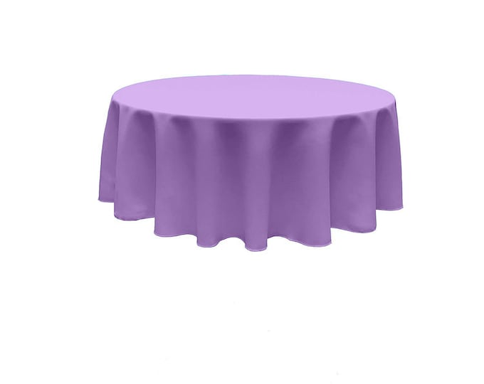 Lavender - Solid Round Polyester Poplin Tablecloth Seamless.