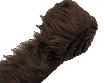 Brown Long Pile Soft Faux Fur Fabric STRIP for Fur suit, Cosplay Costume, Photo Prop, Trim, Throw Pillow, Crafts.