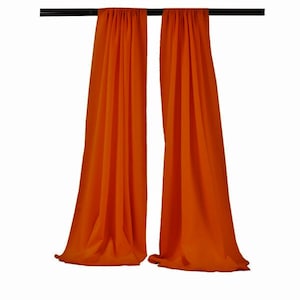 Burnt Orange 2 Panels Backdrop Drape, All Sizes Available in Polyester Poplin, Party Supplies Curtains.
