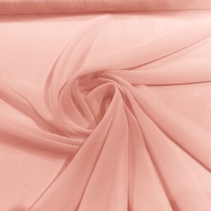 Blush Pink 5 Yards 60&quot; Wide Sheer Fabric Chiffon Fabric by The Yard Continuous Solid Color Draping Fabric for Wedding Party Easter Backdrop.