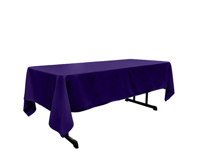 Purple - Rectangular Polyester Poplin Tablecloth / Party supply.