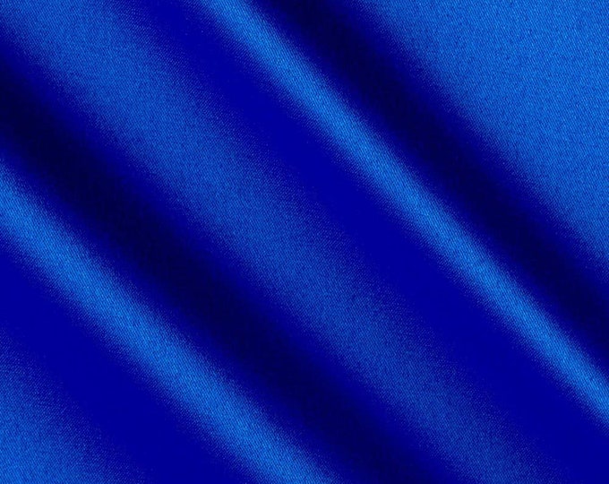 Royal Blue 95 Percent  Polyester 5% Spandex, 58 Inches Wide Matte Stretch L'Amour Satin Fabric, Sold By The Yard.