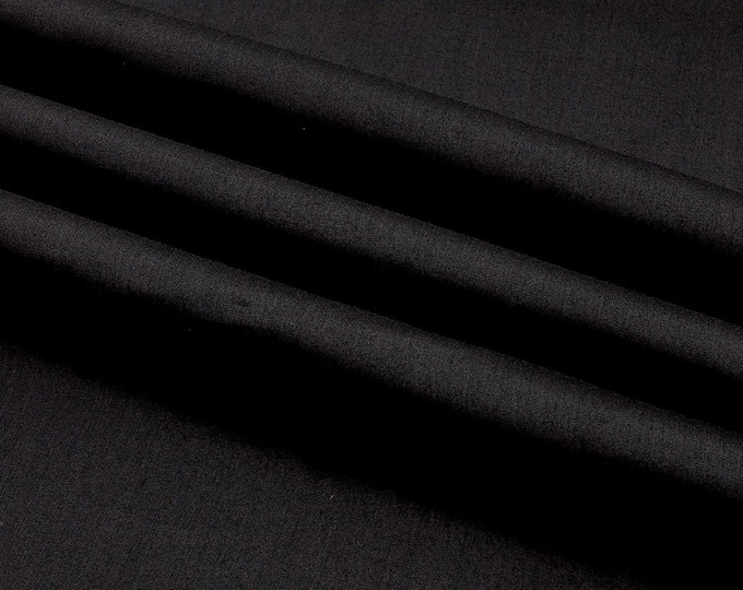 Black 58-59" Wide Premium Light Weight Poly Cotton Blend Broadcloth Fabric Sold By The Yard.