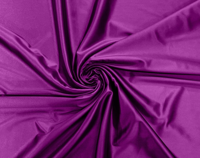 Magenta Heavy Shiny Satin Stretch Spandex Fabric/58 Inches Wide/Prom/Wedding/Cosplays.