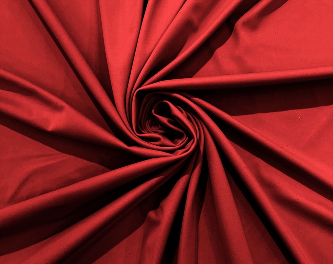 Red Milliskin Nylon Spandex Stretch Dull Tricot Medium Weight Fabric for Apparel/4 Way Fabric/Swimwear/Activewear/Sportswear/Costume