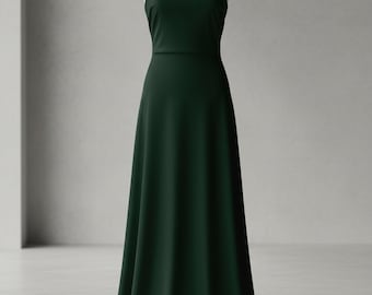 Satin Fabric in Dark Hunter Green Matte Stretch Lamour, 58" Wide for Apparel