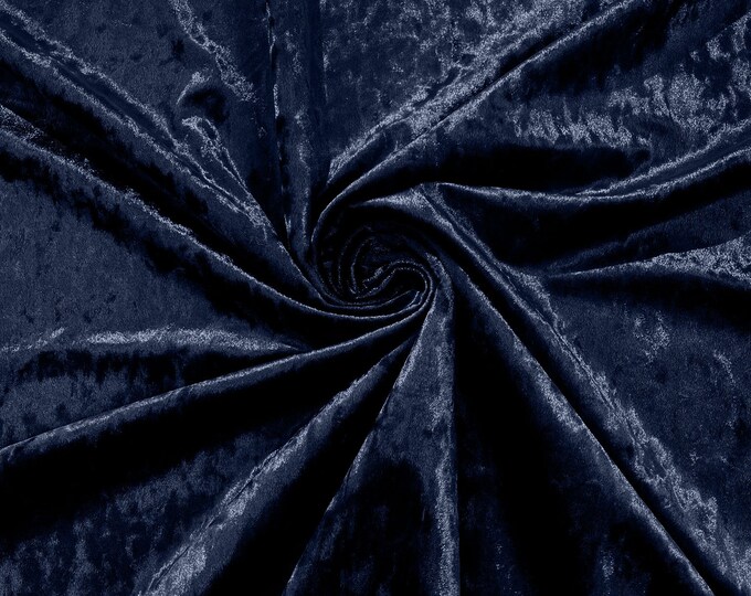 Navy Blue Stretch Crushed Velvet Fabric/58 Inches Wide/Cosplays.