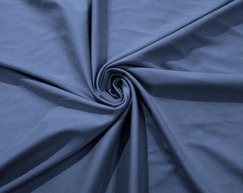 Chambray Stretch Ponte De Roma 320 GSM Knit Poly Rayon Fabric by the Yard.